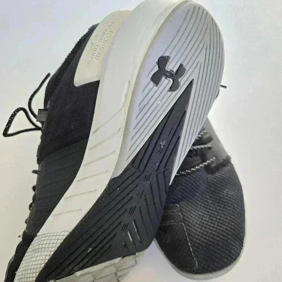 Under Armour Project Rock 2 black and white men's shoes size 9 - Picture 5 of 12